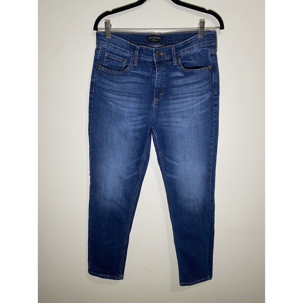 Banana Republic Womens Skinny Jeans Size 28 6 Mid Rise Blue Denim Stretch Pants